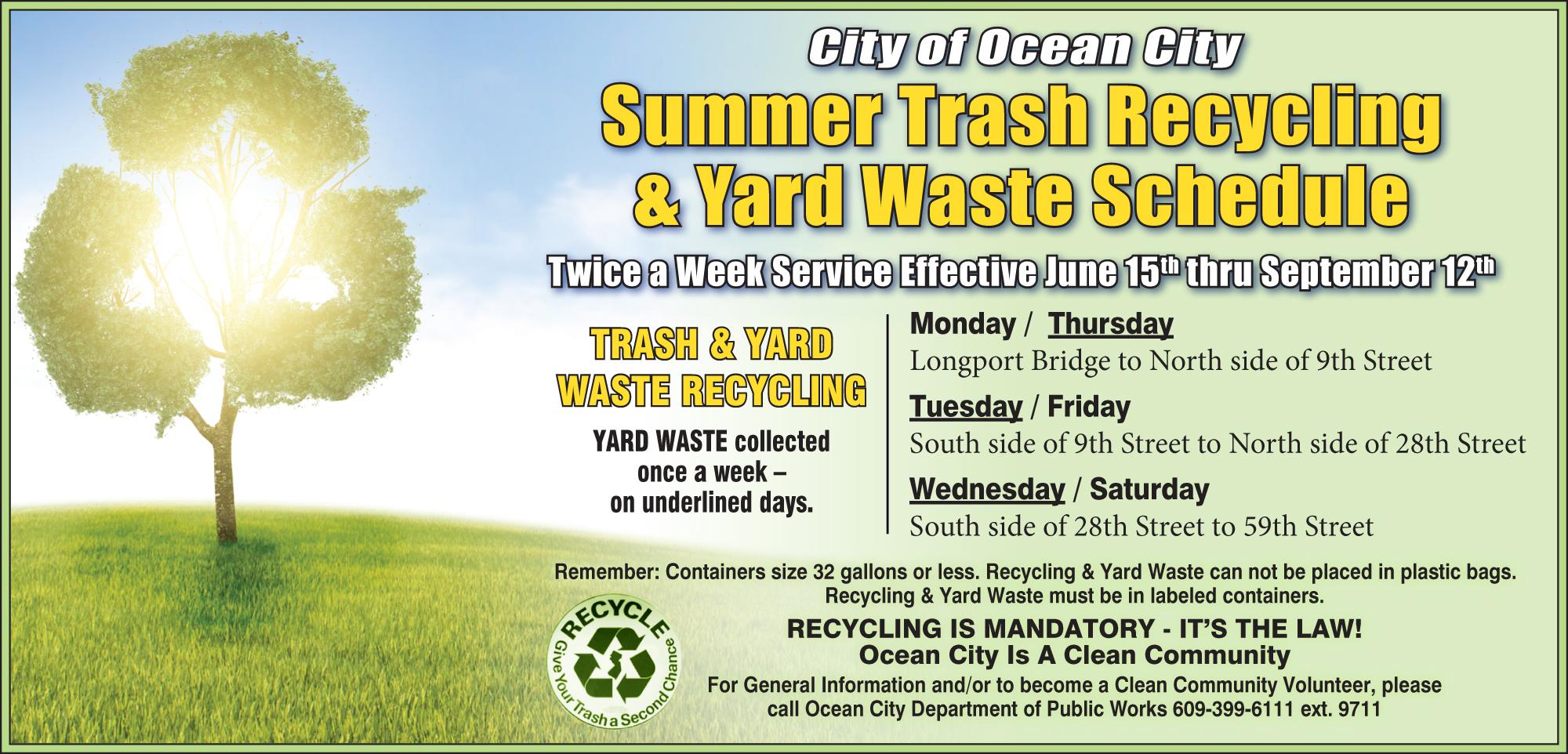 Ocean City, NJ Trash and Recycling Collection Schedule Eagle Trash