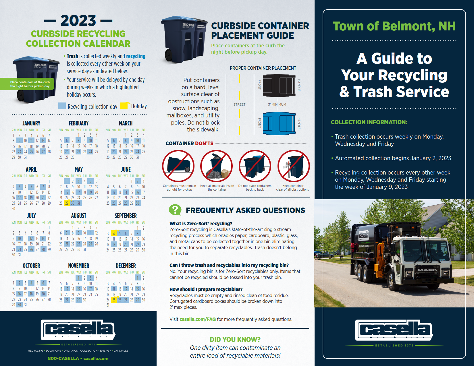 Belmont, MA Trash and Recycling Collection Schedule Eagle Trash Service