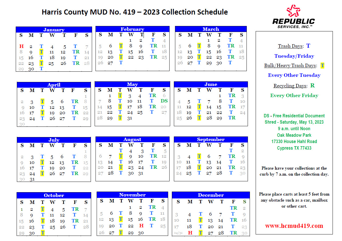 Houston Heavy Trash Collection Schedules Eagle Trash Service